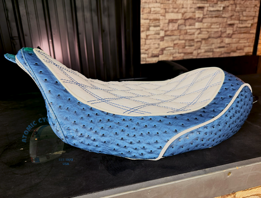 Custom Harley Bagger Seat Upholstery | Atomic Cycle Works